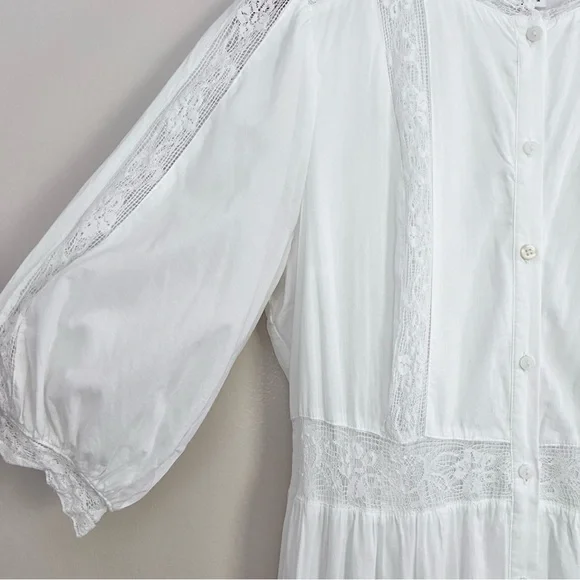 🎀 LoveShackFancy for Target Phoebe White Button-Up Dress - Picture 6 of 16